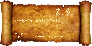 Kerbolt Valéria névjegykártya