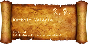 Kerbolt Valéria névjegykártya